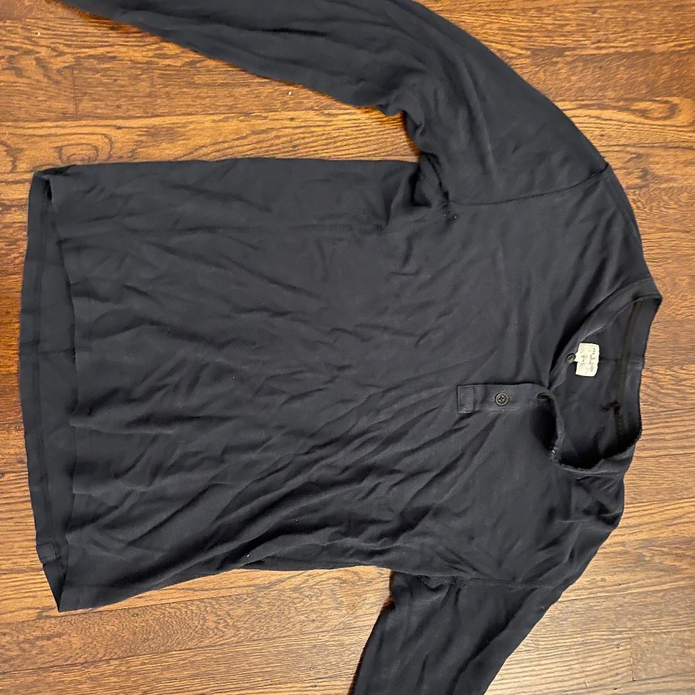 Rag & Bone Mens Classic Henley in Navy (M)